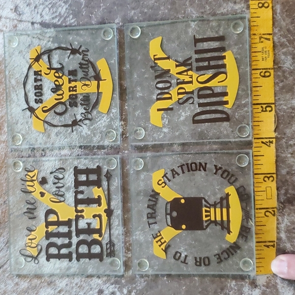 Yellowstone glass coasters - Picture 2 of 2